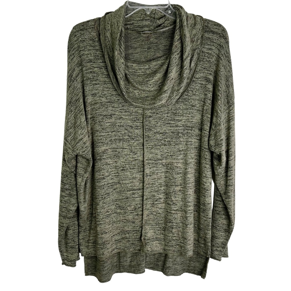 NWOT Hello Nite! Revolve Cowl Neck Relaxed Fit Lounge Top Green Marled Women’s S